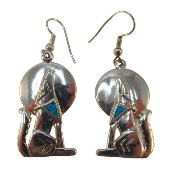 Vintage Howling Wolf Pierced Earrings - Picture 10 of 10